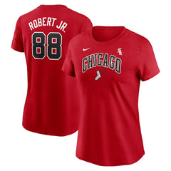 Luis Robert Jr. Chicago White Sox Nike Women's 2025 City Connect Fuse Name & Number T-Shirt - Red T-shirts