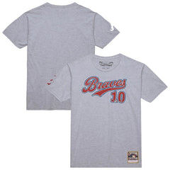 Chipper Jones Atlanta Braves Mitchell & Ness Cooperstown Collection Player T-Shirt - Heather Gray T-shirts