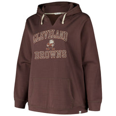 Cleveland Browns '47 Women's Plus Size Clarity Kennedy Pullover Hoodie Brown