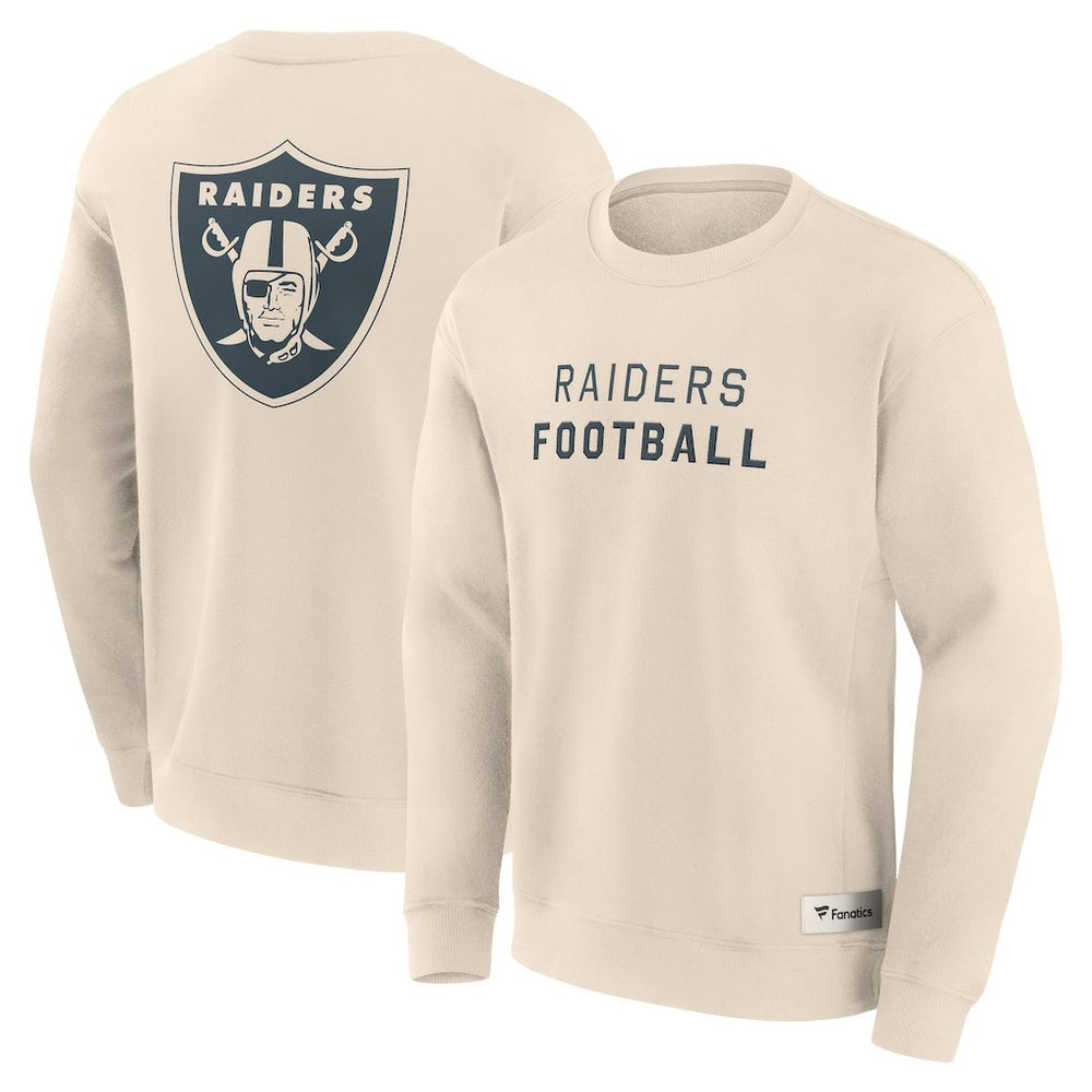 Las Vegas Raiders Elements Future Ground Lettering Pullover Sweatshirt Cream