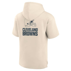 Cleveland Browns Elements Future Ground Lettering Short Sleeve Pullover Hoodie Cream