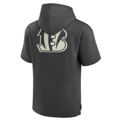 Cincinnati Bengals Elements Future Ground Lettering Short Sleeve Pullover Hoodie Charcoal