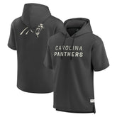 Carolina Panthers Elements Future Ground Lettering Short Sleeve Pullover Hoodie Charcoal