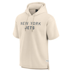 New York Jets Elements Future Ground Lettering Short Sleeve Pullover Hoodie Cream