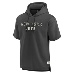 New York Jets Elements Future Ground Lettering Short Sleeve Pullover Hoodie Charcoal