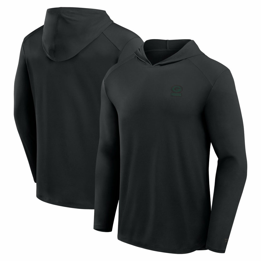 Green Bay Packers Front Office Power Mono Long Sleeve Hoodie T-Shirt Black