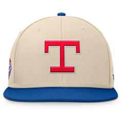 Texas Rangers Fanatics Cooperstown Collection Bounder Snapback Hat - Natural/Royal Hats