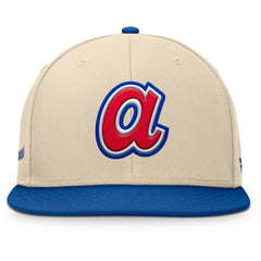 Atlanta Braves Fanatics Cooperstown Collection Bounder Snapback Hat - Natural/Royal Hats