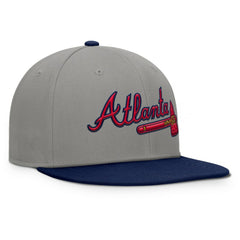 Atlanta Braves Fanatics Clubhouse Dugout Fitted Hat - Gray/Navy Hats