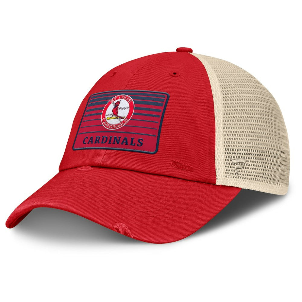St. Louis Cardinals Fanatics Cooperstown Collection Eastbound Mesh Adjustable Hat - Red/Natural Hats