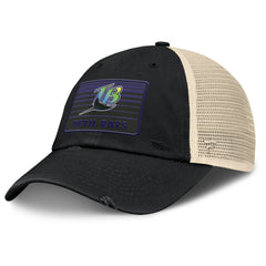 Tampa Bay Rays Fanatics Cooperstown Collection Eastbound Mesh Adjustable Hat - Black/Natural Hats