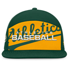 Athletics Fanatics Clubhouse Splitter Snapback Hat - Green/Gold Hats