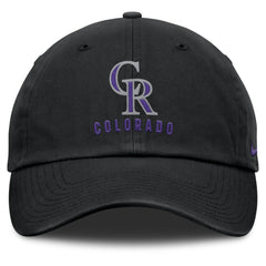 Colorado Rockies Nike Club Adjustable Hat - Black Hats
