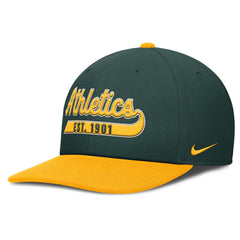 Athletics Nike Pro Performance Snapback Hat - Green/Gold Hats