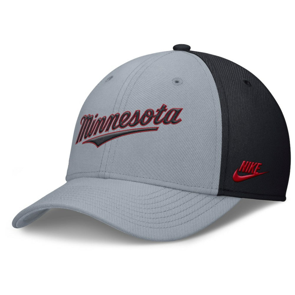 Minnesota Twins Nike Rise Swoosh Performance Flex Hat - Gray/Navy Hats
