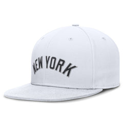 New York Yankees Nike Wordmark Dri-FIT Round Bill True Fitted Hat - White Hats