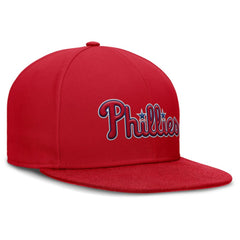 Philadelphia Phillies Nike Wordmark Dri-FIT Round Bill True Fitted Hat - Red Hats