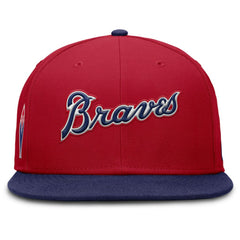 Atlanta Braves Nike Cooperstown Two-Tone Dri-FIT Round Bill True Fitted Hat - Red Hats
