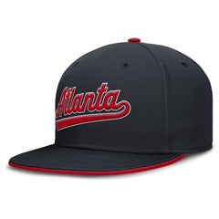 Atlanta Braves Nike Primetime Dri-FIT Round Bill True Fitted Hat - Navy Hats