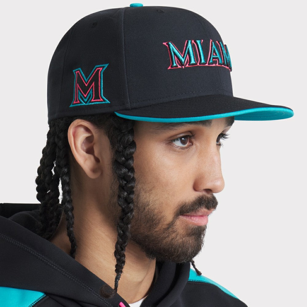 Miami Marlins Nike 2025 City Connect Performance Fitted Hat - Black Hats