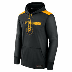 Pittsburgh Pirates Nike Authentic Collection City Connect Therma Pullover Hoodie - Black Hoodies