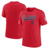 St. Louis Cardinals Nike Cooperstown Collection Eras Tri-Blend T-Shirt - Heather Red T-shirts