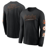 Baltimore Orioles Nike Cooperstown Collection Knockout Long Sleeve T-Shirt - Black T-shirts