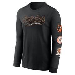 Baltimore Orioles Nike Cooperstown Collection Knockout Long Sleeve T-Shirt - Black T-shirts