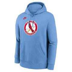St. Louis Cardinals Nike Cooperstown Collection Logo Club Hoodie - Light Blue Hoodies