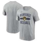 Milwaukee Brewers Nike Arched T-Shirt - Heather Gray T-shirts