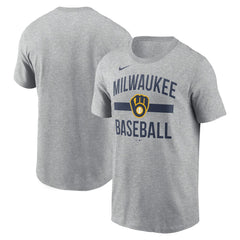 Milwaukee Brewers Nike Arched T-Shirt - Heather Gray T-shirts