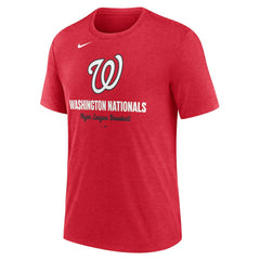 Washington Nationals Nike Logo Tri-Blend T-Shirt - Heather Red T-shirts