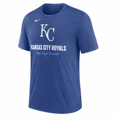 Kansas City Royals Nike Logo Tri-Blend T-Shirt - Heather Royal T-shirts