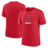 Los Angeles Angels Nike Logo Tri-Blend T-Shirt - Heather Red T-shirts