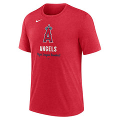 Los Angeles Angels Nike Logo Tri-Blend T-Shirt - Heather Red T-shirts