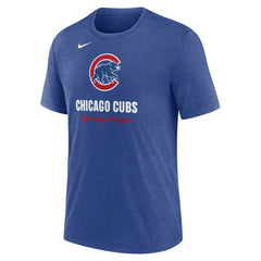 Chicago Cubs Nike Logo Tri-Blend T-Shirt - Heather Royal T-shirts
