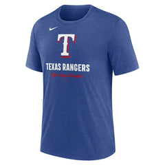 Texas Rangers Nike Logo Tri-Blend T-Shirt - Heather Royal T-shirts