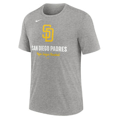 San Diego Padres Nike Logo Tri-Blend T-Shirt - Heather Gray T-shirts