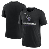 Colorado Rockies Nike Logo Tri-Blend T-Shirt - Heather Black T-shirts