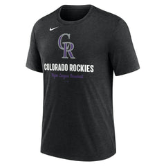Colorado Rockies Nike Logo Tri-Blend T-Shirt - Heather Black T-shirts