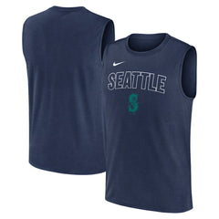 Seattle Mariners Nike Knockout Dri-FIT Muscle Tank Top - Navy Tanks