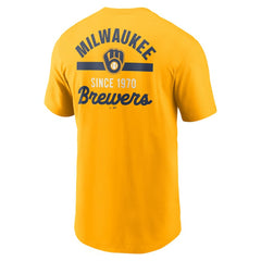 Milwaukee Brewers Nike 2-Hit T-Shirt - Gold T-shirts