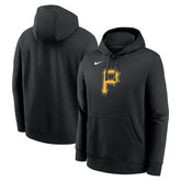 Pittsburgh Pirates Nike Logo Club Fleece Hoodie - Black Hoodies