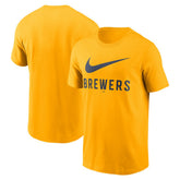 Milwaukee Brewers Nike Swoosh T-Shirt - Gold T-shirts
