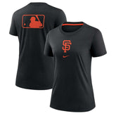 San Francisco Giants Nike Women's Authentic Collection Early Work Tri-Blend T-Shirt - Black T-shirts