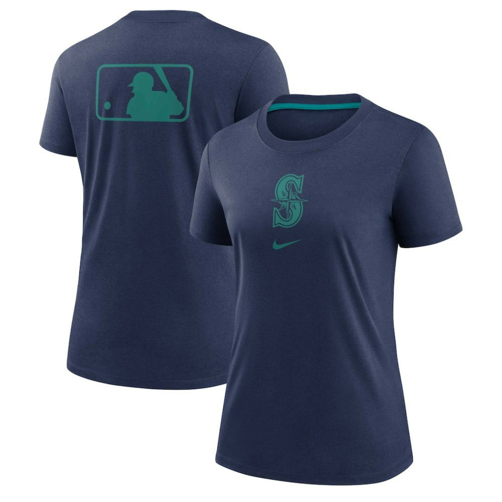 Seattle Mariners Nike Women's Authentic Collection Early Work Tri-Blend T-Shirt - Navy T-shirts