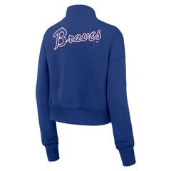 Atlanta Braves Nike Women's Cooperstown Collection Phoenix Fleece Half-Zip Sweatshirt - Royal Sweatshirts