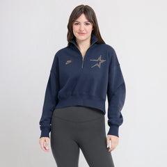 Houston Astros Nike Women's Cooperstown Collection Phoenix Fleece Half-Zip Sweatshirt - Navy Sweatshirts