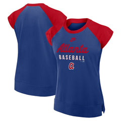 Atlanta Braves Nike Women's Cooperstown Collection Raglan Dri-FIT T-Shirt - Navy/Red T-shirts