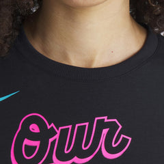 Miami Marlins Nike Women's 2025 City Connect Flowy Fashion Tri-Blend Dri-FIT T-Shirt - Black T-shirts